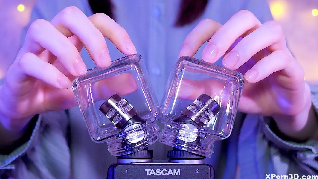 [ASMR] Glass Bottle Tapping & Scratching Sounds / Japanese Whispering [Portacapture X8]